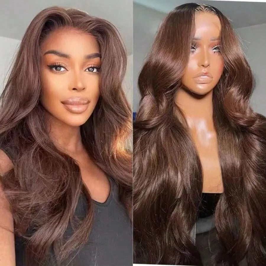 Chocolate Brown Glueless Body Wave Human Hair