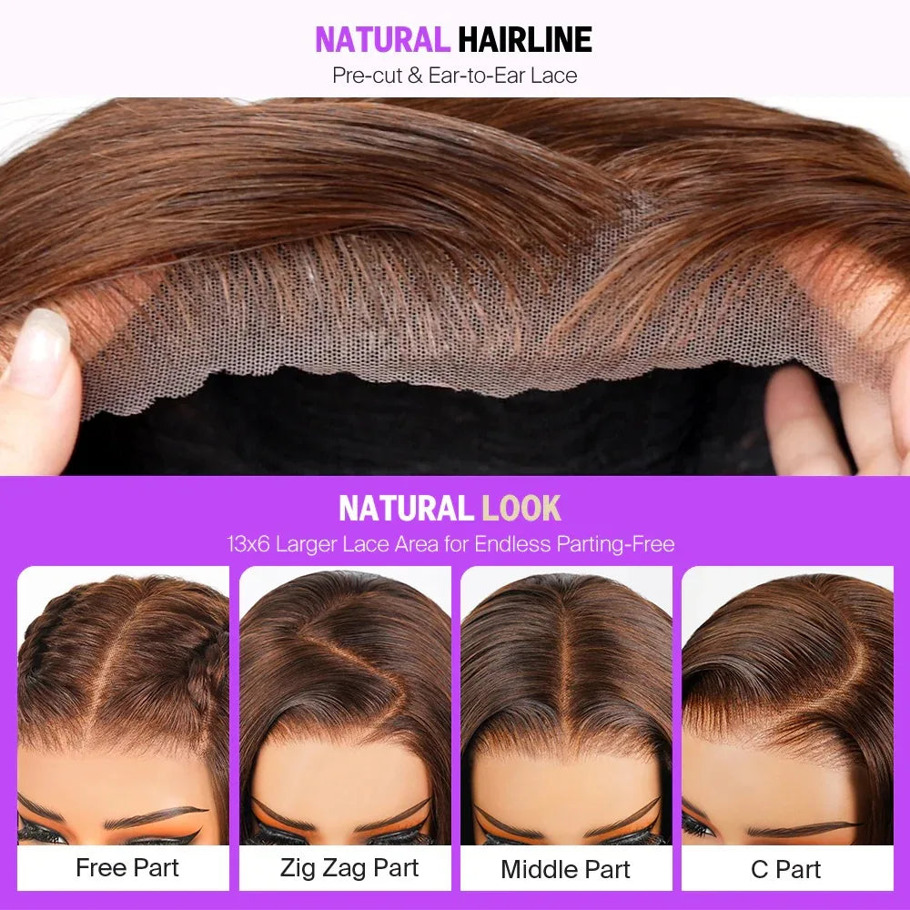 Chocolate Brown Glueless Body Wave Human Hair