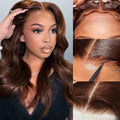 Chocolate Brown Glueless Body Wave Human Hair