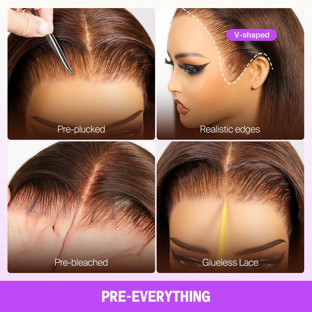 Chocolate Brown Glueless Body Wave Human Hair