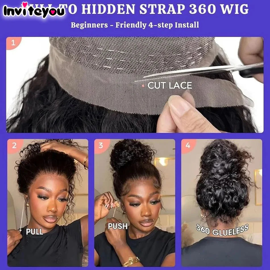 Glueless Full Lace Frontal Kinky Curly Wig