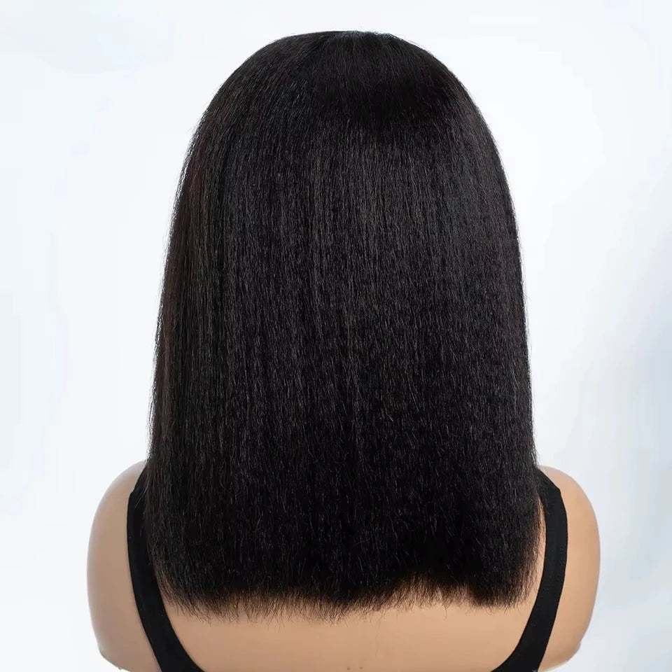 Kinky Straight Bob Side Part Human Hair