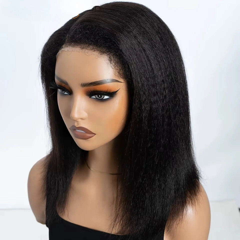 Kinky Straight Bob Side Part Human Hair