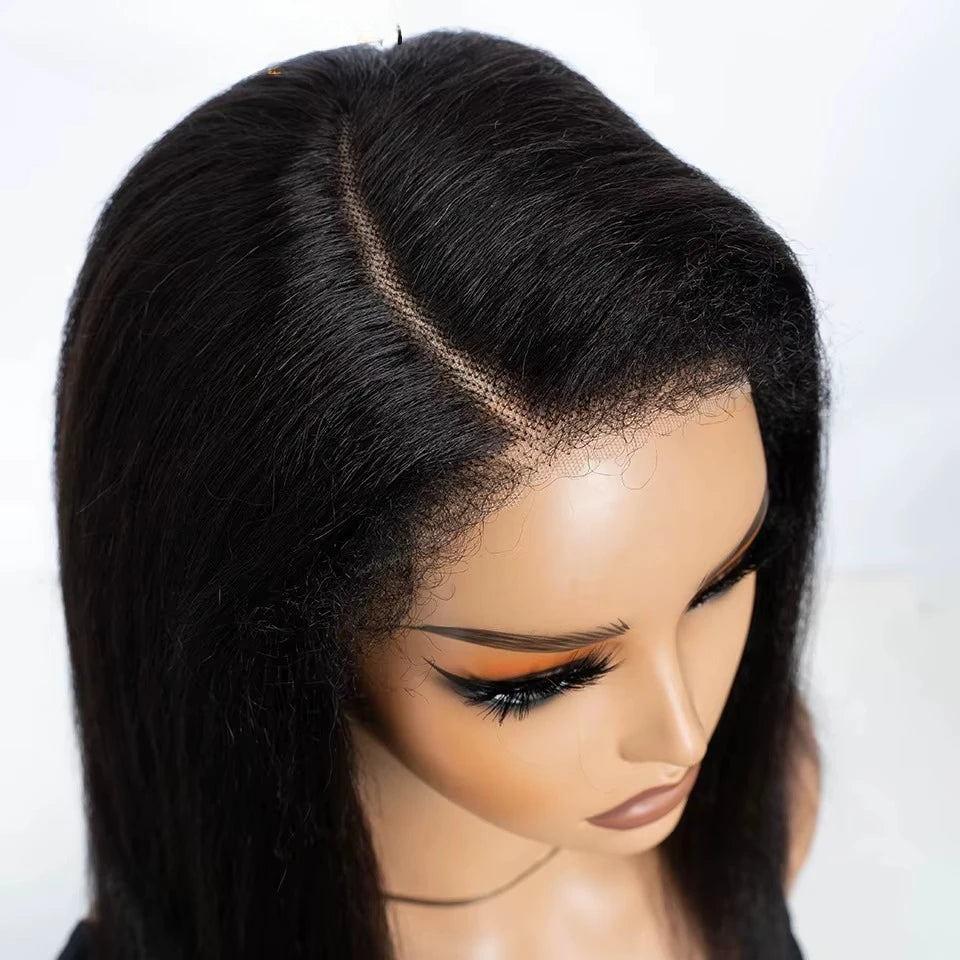 Kinky Straight Bob Side Part Human Hair