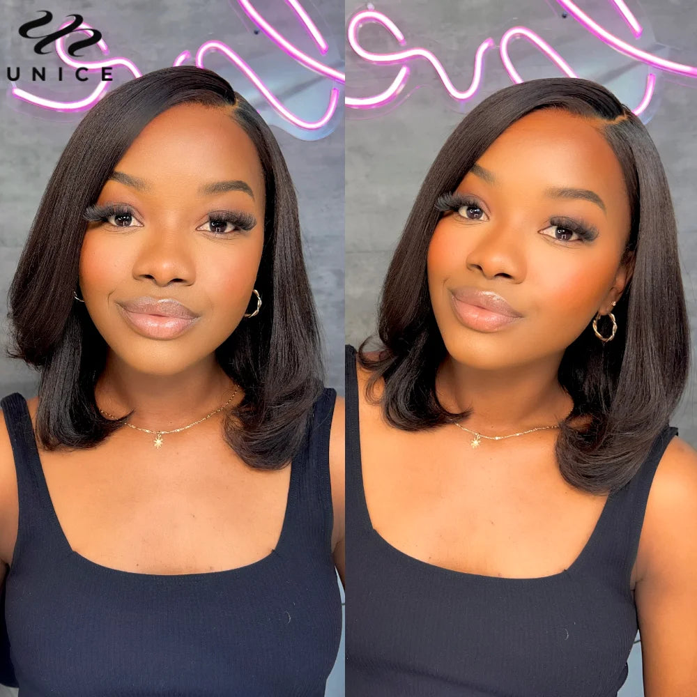 Yaki Straight Human Hair Bob Wig