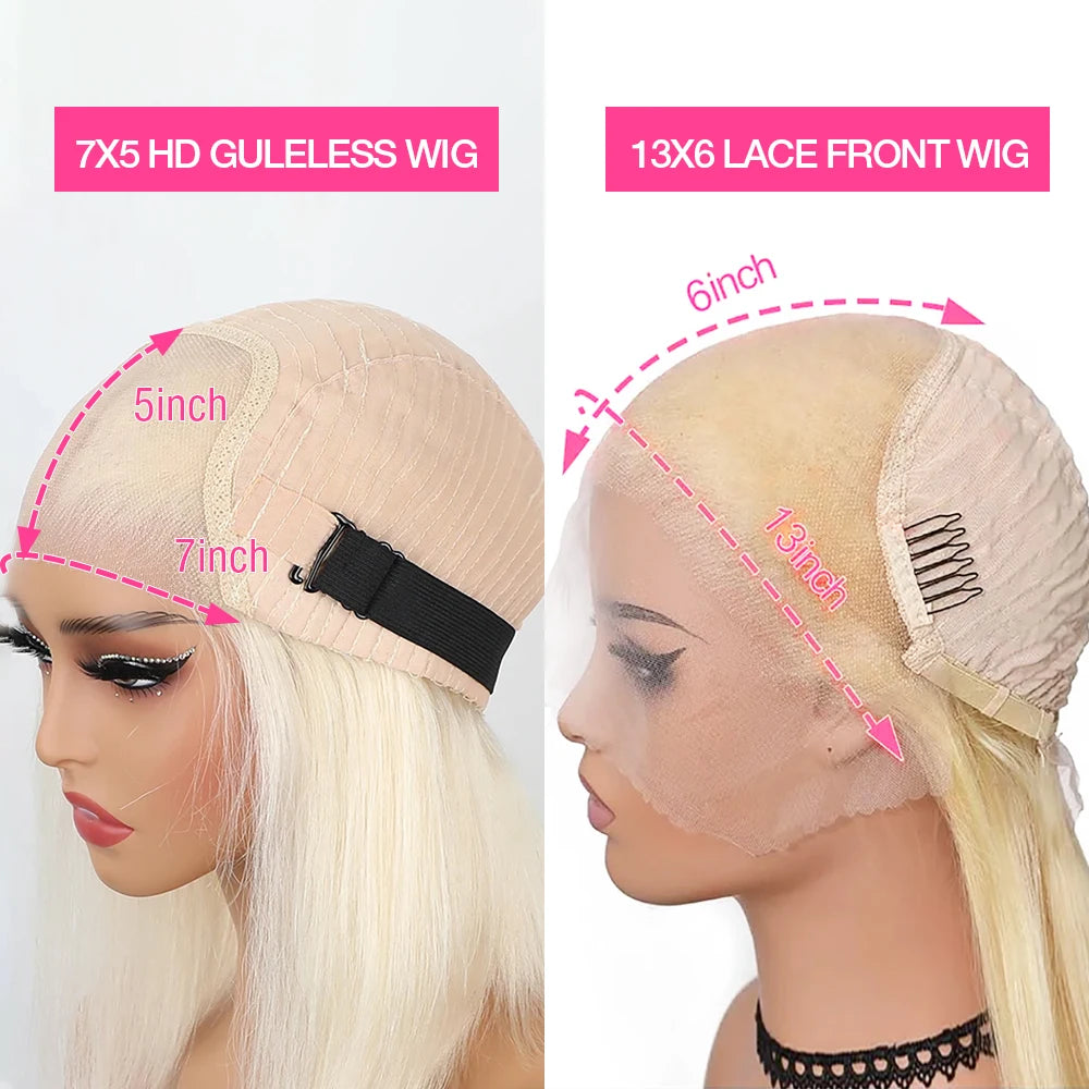 30 36inches Straight 613 Hd Lace Frontal Wig 13x6 Wear And Go Glueless 100% Human Hair 250% Blonde 613 Lace Front Wigs On Sale
