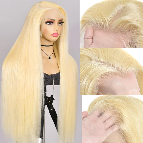 30 36inches Straight 613 Hd Lace Frontal Wig 13x6 Wear And Go Glueless 100% Human Hair 250% Blonde 613 Lace Front Wigs On Sale